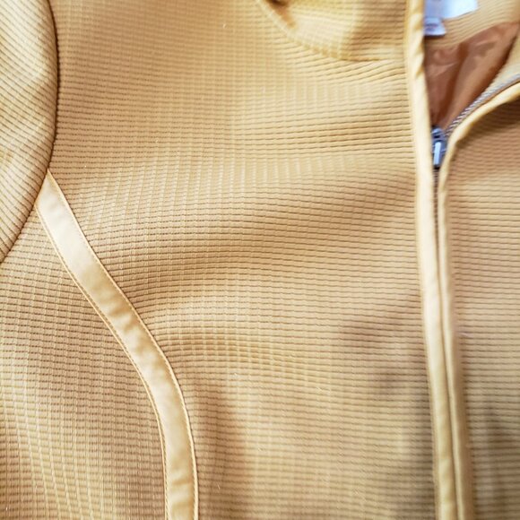 Uge Womens Textured Zip-Up Jacket With Pockets Yellow mustard Large - Picture 8 of 16